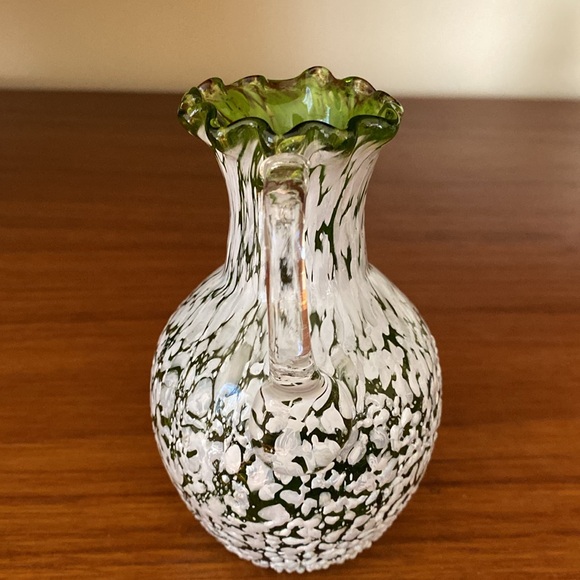 VTG Hand Blown Splatter Glass Vase - Picture 2 of 9